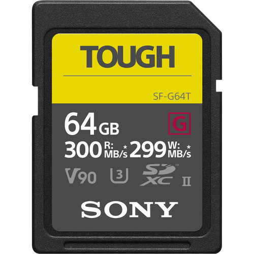 SONY SF-G SERIES (TOUGH) SDXC UHS-II 128 GB C10 V90 READ 300MB/s W ...