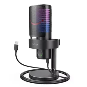 FIFINE A9 RGB Microphone 4 Types Of Directional With Quick Mute Button For Gaming Podcasting Recording