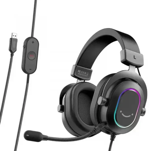 FIFINE H6 GAMING HEADSET FOR PC WIRED HEADPHONES ชุดหูฟัง USB พร้อมไมโครโฟนสายถักทนทานยาว 2 เมตร
